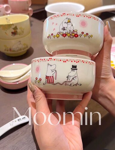 正版芬兰姆明moomin少女陶瓷碗碟