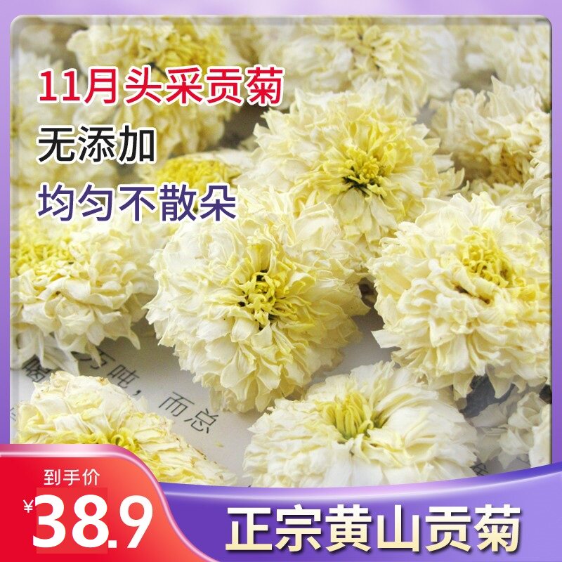 贡菊 饮用花茶 菊花茶 杭白菊100g 白菊花芳香怡人黄山九华山特产