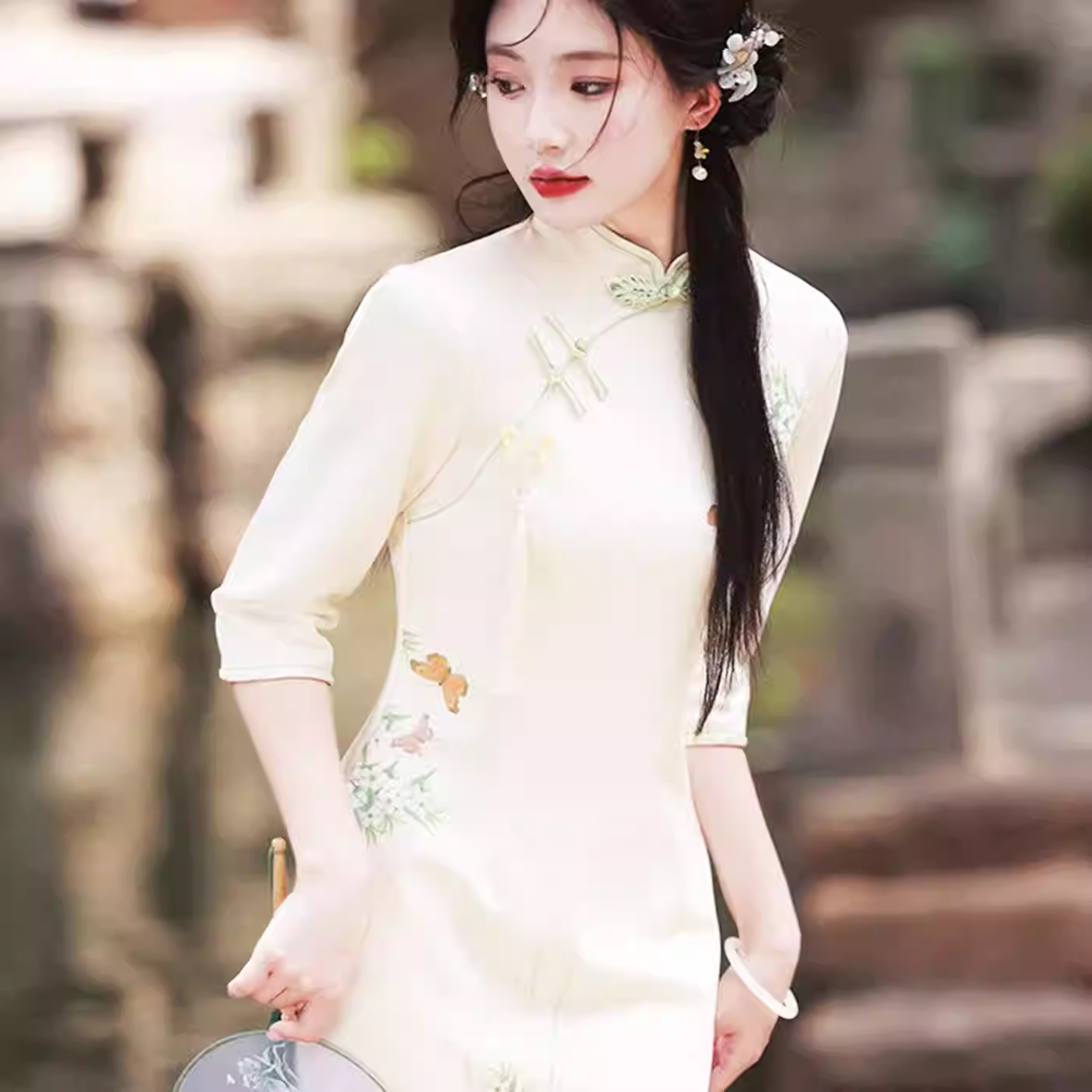 新中式国风民国古法旗袍礼服走秀连衣裙气质优雅时尚民族时尚老钱