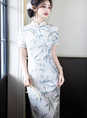 江南新中式国风手工提花表演出走秀订婚领证新娘结婚敬酒回门旗袍