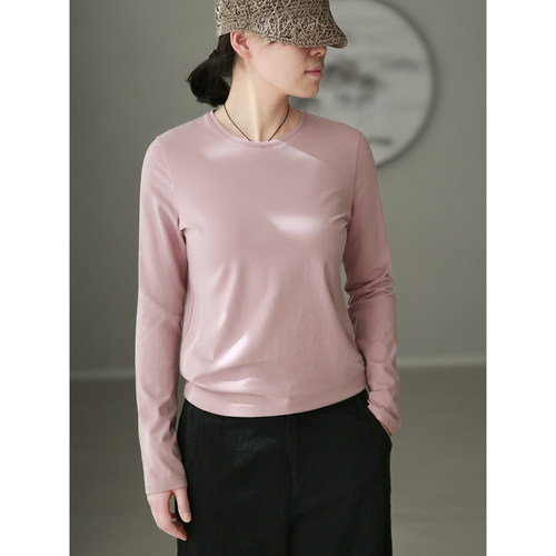 帛色2025秋季款舒适长袖T恤衫