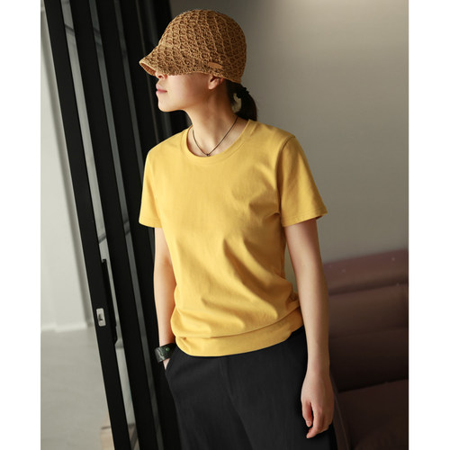 短袖宽松厚款纯棉女T恤