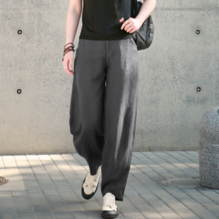 香蕉裤 休闲裤 侘寂风宽松休闲裤 高密织亚麻萝卜裤 2026夏季 薄款 新款