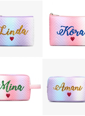 Custom MakeupBag定制名字化妆包伴娘礼物结婚生日母亲节礼物旅行