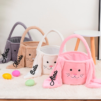 定制复活节兔子毛绒篮子手提糖果礼物袋子 Easter Bunny Basket