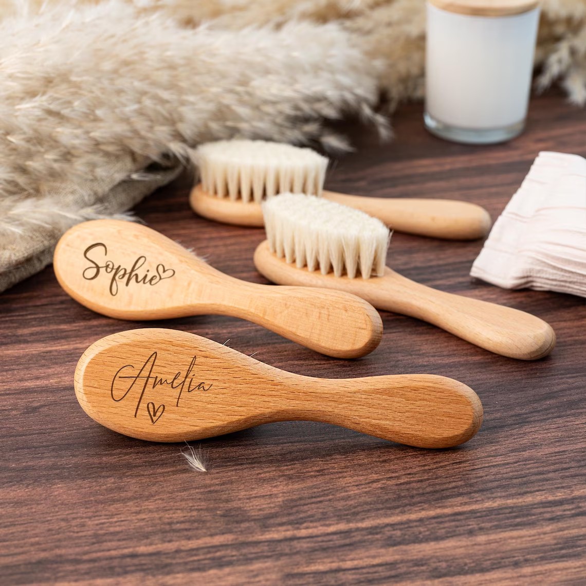 Baby Hairbrush定制名字婴儿梳子新生儿纪念品礼物准妈妈礼物圣诞