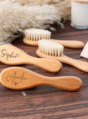 Baby Hairbrush定制名字婴儿梳子新生儿纪念品礼物准妈妈礼物圣诞