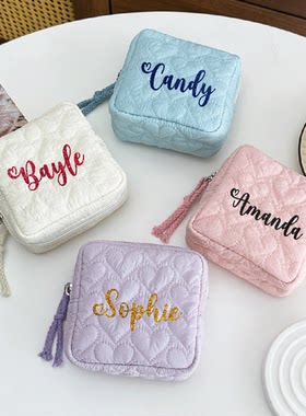 Makeup Bag 定制名字化妆包旅行洗漱包口红包姨妈巾卫生巾收纳包