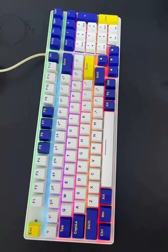 正品网吧达尔优ck100电竞游戏有线光轴插拔轴机械键盘98键红外轴