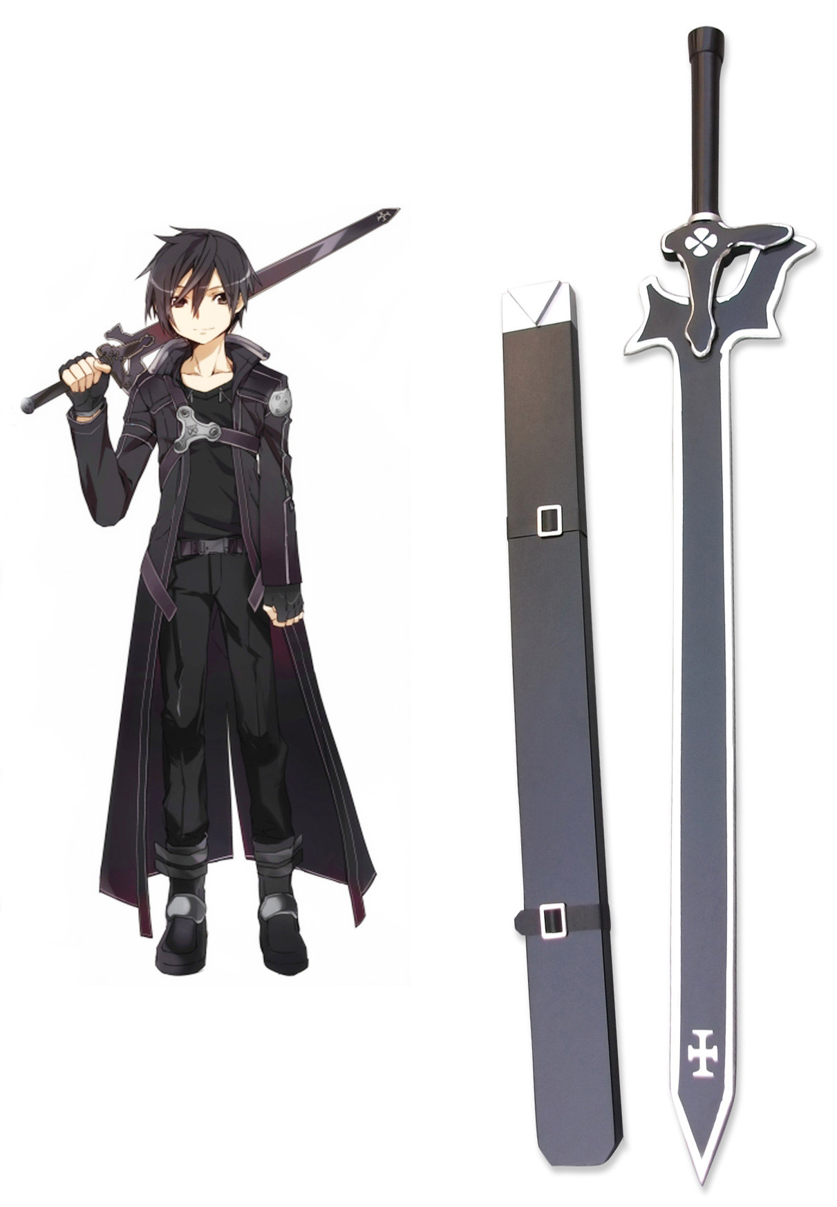 刀剑神域桐谷和人黑剑阐释者木剑cosplay武器道具现货