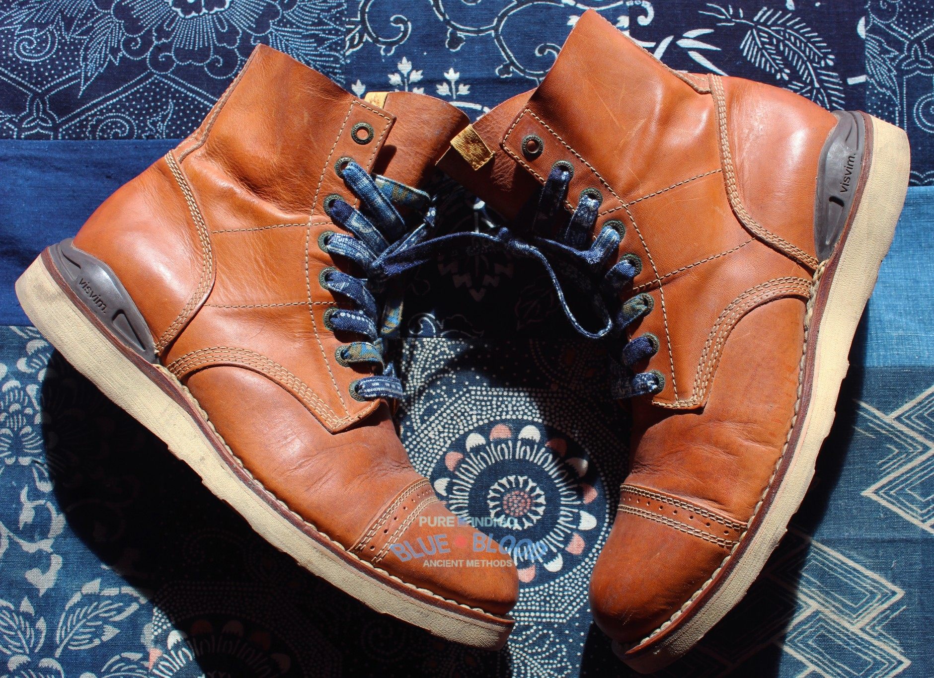 BLUE BLOOD蓝染棉麻 鞋带 VISVIM 红翼 indigo古布