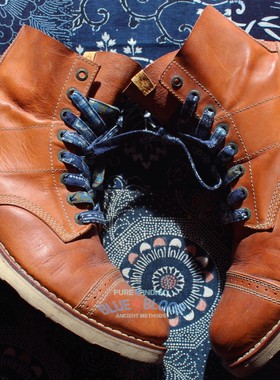 BLUE BLOOD蓝染棉麻 鞋带 VISVIM 红翼 indigo古布