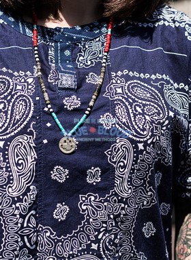 美分币笑脸吊坠项链天然松石贝壳