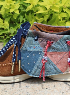 BLUE BLOOD做旧古铜蓝染棉麻鞋带 VISVIM 红翼  vans 1970S