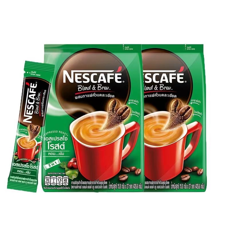 Nescafe雀巢咖啡速溶三合一特浓原味咖啡27条装泰国原装进口 咖啡/麦片/冲饮 速溶咖啡 原图主图