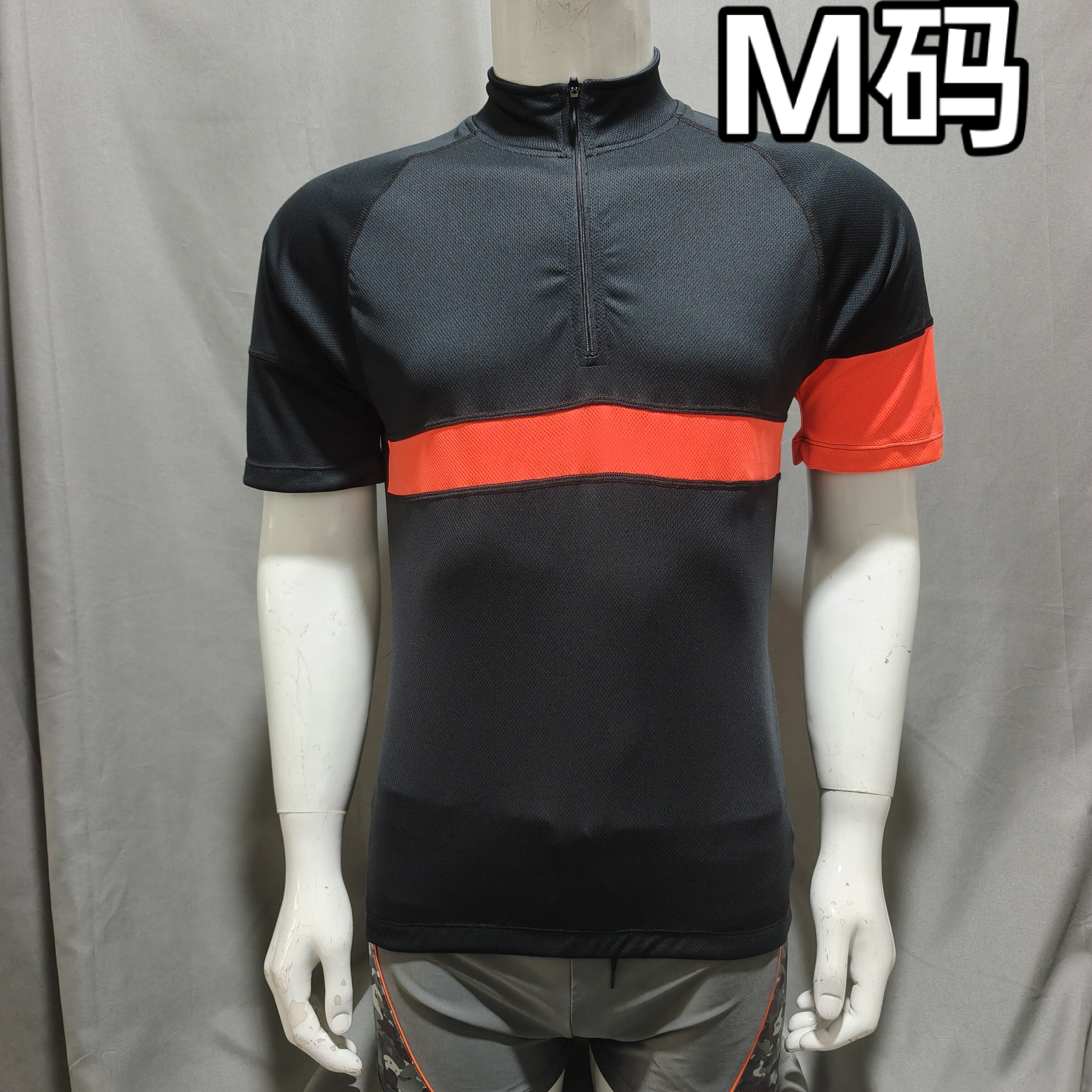 d406包邮欧单sportwear美单夏季速干半开拉链短袖骑行服