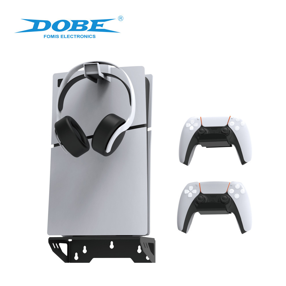 P5Slim/P5主机通用墙式支架PS5游戏手柄耳机墙壁式置物收纳挂架