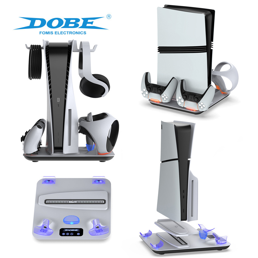 PS5pro/PS5slim/PS5主机多功能散热底座PSVR2手柄座充+耳机挂架