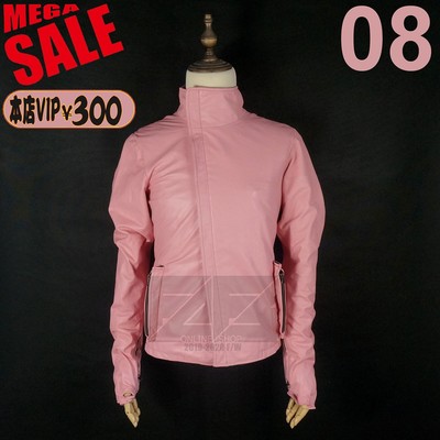 霹雳手套连体皮衣08 牛皮 樱花粉色 嫩粉 S XL 彩皮皮衣