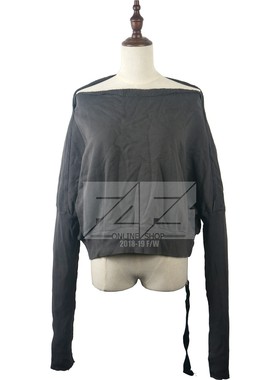 暗黑先锋 深灰色 女士套头卫衣 一字领露肩 棉 L号 行货 drkshdw