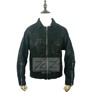 样品 加肥 翻领 皮夹克 胸围126cm riri拉链 褶皱胎牛皮