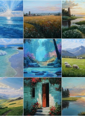 50*70cm 手绘 写实油画  山水 山 户外 风景 高端油画 LJL涂