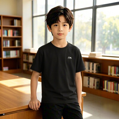 李宁短袖儿童纯棉新款运动上衣