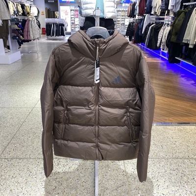 adidas阿迪达斯男羽绒服PUFFY运动休闲连帽保暖短款外套KC5945