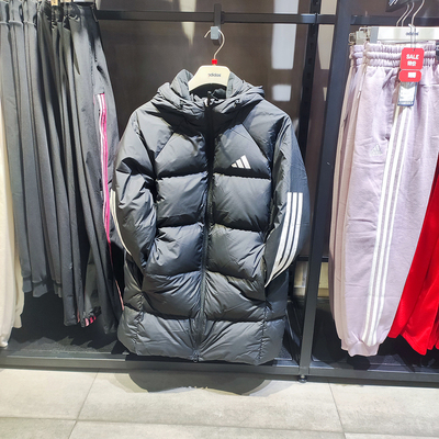 阿迪达斯女中长款保暖羽绒夹克