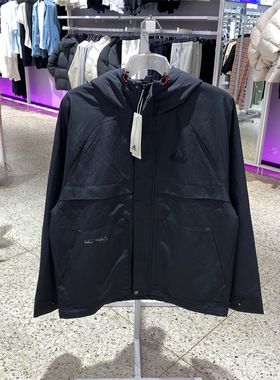 Adidas阿迪达斯外套男子冬季加绒保暖运动连帽夹克 JI8680 JI6842