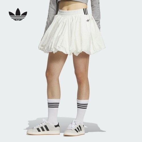 Adidas阿迪达斯2025女士透气经典褶皱户外短裙KD8123
