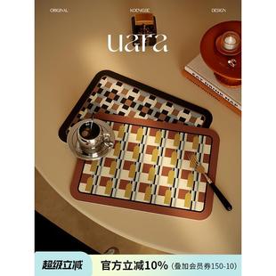 皮革柯尼格塞轻奢高级感客厅餐桌餐垫防水防油可擦免洗防烫隔