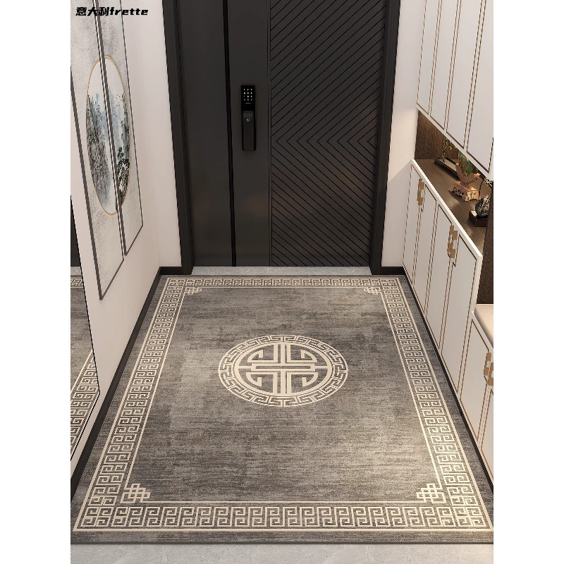 圈绒入户门地垫新中式家用门口脚垫喜庆进户门地毯玄关垫耐脏垫