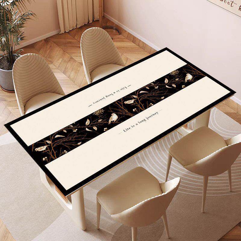 皮革轻奢感茶几桌垫防油防水免洗防烫客厅电视柜桌垫餐桌布台