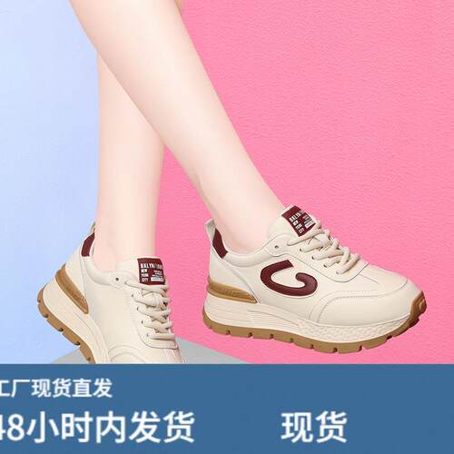 真陂软底运动休闲鞋防滑跑步鞋女鞋2026春季轻便老爹鞋百搭旅游鞋