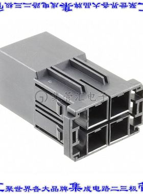 1-1747820-2 矩形连接器外壳4POS插头2排10.16mm公形引脚黑色面板