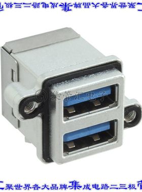 MUSBR-4193-M0 连接器USB-A叠接式插座18POS USB 3.0通孔直角