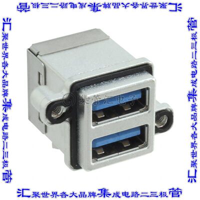 MUSBR-4193-M0 连接器USB-A叠接式插座18POS USB 3.0通孔直角
