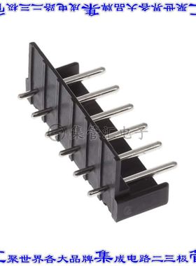 EX0600010000G 端子块连接器6POS接头公引脚居部护罩5mm黑色垂直