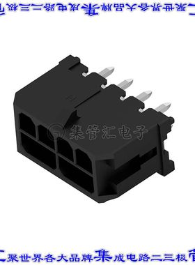 3-2204801-8 针座连接器8(电源)接头2排3mm公形插针通孔直针锡