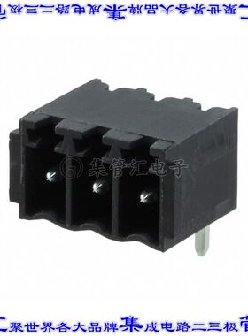 31188103 端子块连接器3POS接头公引脚带罩3.5mm黑色90DEG通孔