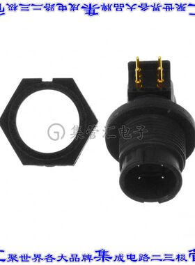 EN3P4MRAPCX 圆形连接器4POS插座公形引脚焊接镀金面板安装通孔直