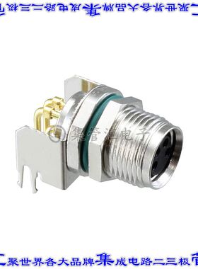 M8S-04PFFR-SF8001 圆形连接器4POS插座母插口焊接镀金面板安装通
