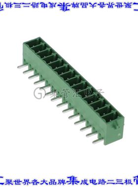 1731798 端子块连接器14POS接头公引脚带罩3.5mm绿色90DEG通孔