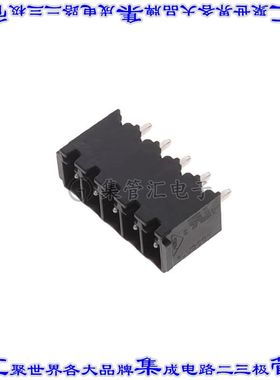 31189105 端子块连接器5POS接头公引脚带罩3.5mm黑色垂直通孔