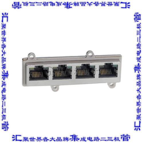 SS-60400-007 接插件连接器CONN MOD JACK IP67 VERT 4PRT LED