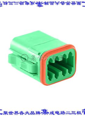 AT06-08SC-RD01 矩形连接器外壳8POS插头2排母形插口绿色自由悬挂