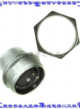 T3262009U 圆形连接器3POS插座公形引脚焊杯银面板安装