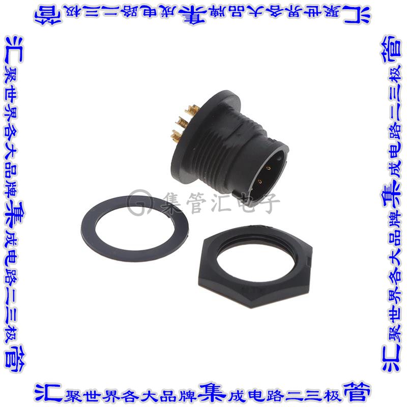 ABD-07PMMS-LC7001 圆形连接器7POS插座公形引脚焊杯镀金面板安装
