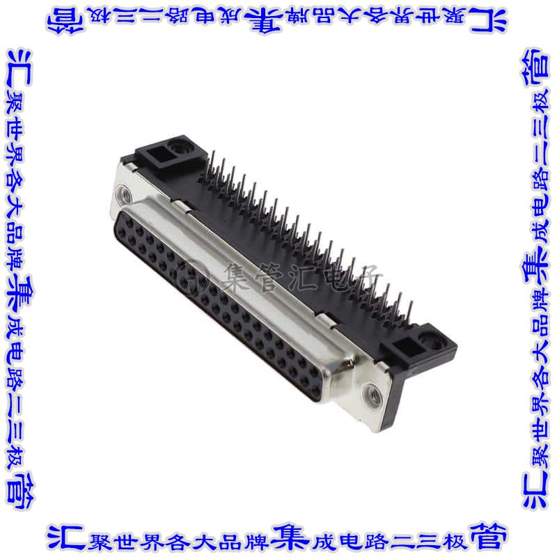 D37S13A4PL00LF 连接器37POS插座母插口2排D-Sub通孔直角